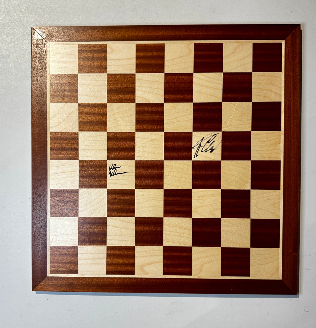 2018 Champions Showdown Nakamura vs. Svidler Autographed Wooden Board