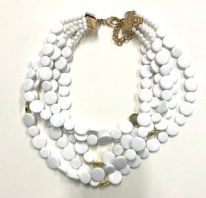 Multi-Strand Beaded Dot Necklace with Gold Accents