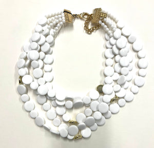 #Multi-Strand Beaded Dot Necklace with Gold Accents
