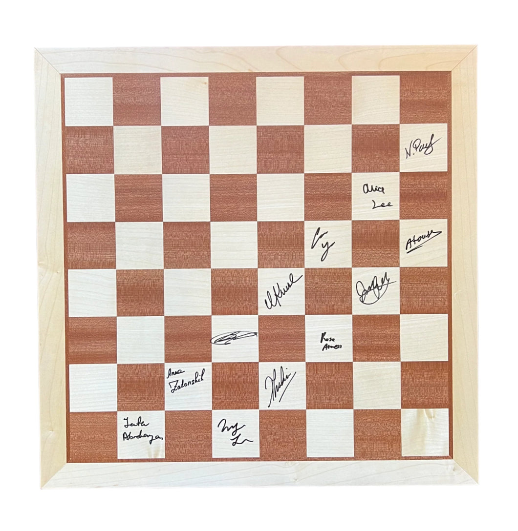 2024 US Chess Championship Wooden Board [Autographed by Women's Field]