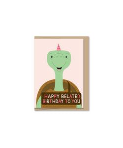 Mini Belated Turtle Birthday Greeting Card