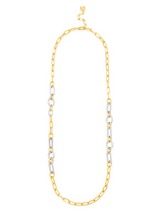 Long Two-Tone Chain Link Necklace