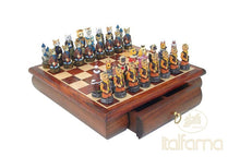 Load image into Gallery viewer, image of Dogs VS Cats chess set with storage drawers
