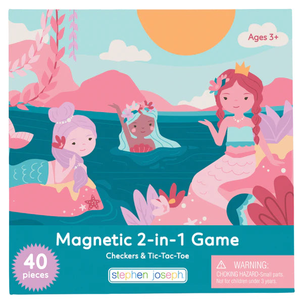 Load image into Gallery viewer, Magnetic Mermaid Checkers and Tic-Tac-Toe