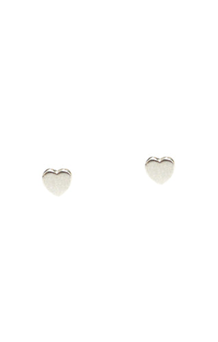 image of mini silver heart shaped earrings