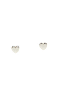 image of mini silver heart shaped earrings