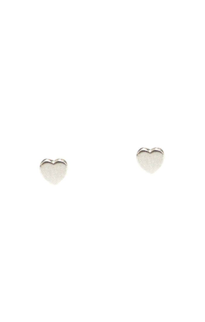 image of mini silver heart shaped earrings