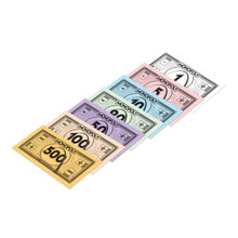 Load image into Gallery viewer, Close up of the Monopoly money used for the Saint Louis edition, featuring the arch and other iconic St. Louis symbols.
