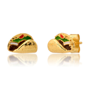 image of min taco shaped earring with colored enamel 