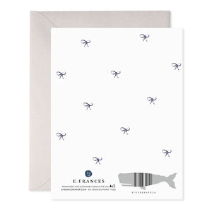 Big Navy Striped Bow Thank You Greeting Card