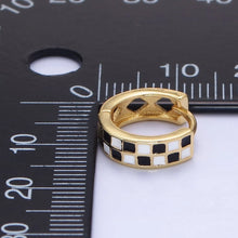 Load image into Gallery viewer, classic chess-board motif with a rich 24K gold-filled shine 13 mm
