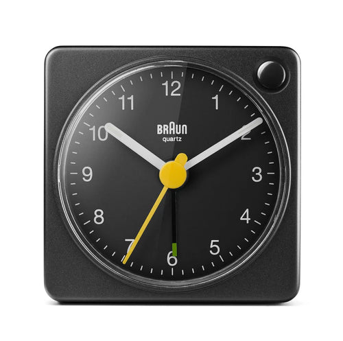 image of black braun alarm clock
