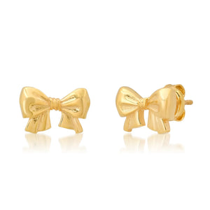 image of gold bow stud earrings