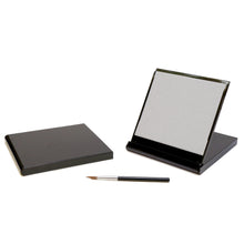 Load image into Gallery viewer, Black 5-inch square portable Buddha Board that folds into its own small easel stand
