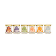 Load image into Gallery viewer, 9 oz. hand-poured, soy candles feature scents that go hand-in-hand with your favorite chess piece!
