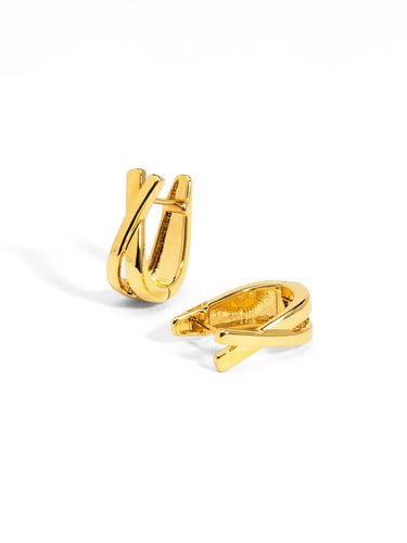 image of gold crisscross earrings