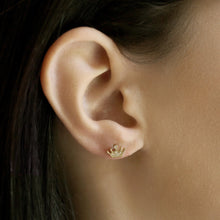 Load image into Gallery viewer, Crown Studs with CZ Crystals
