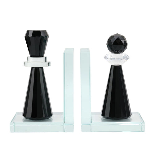 image of crystal king and queen bookends
