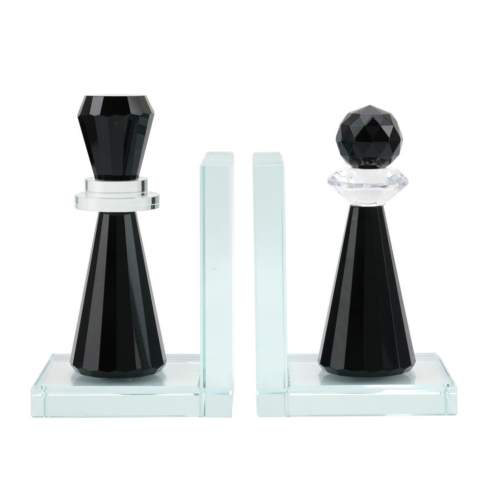 image of crystal king and queen bookends
