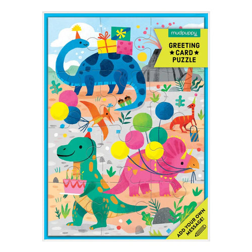 image of dino party gretting card puzzle