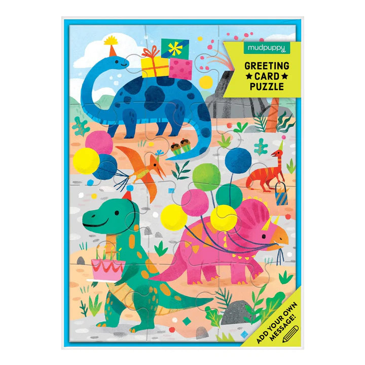 image of dino party gretting card puzzle