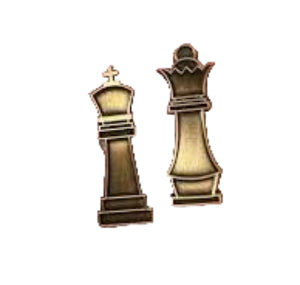 image of both the king and queen chess piece lapel pin 