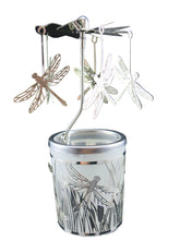 Load image into Gallery viewer, Dragonfly candle carousel featuring dragonfly charms
