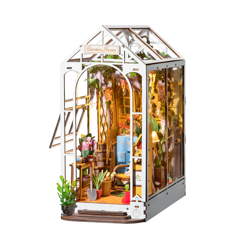 image of completed garden house booknook