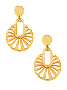 Cutout disk drop earrings