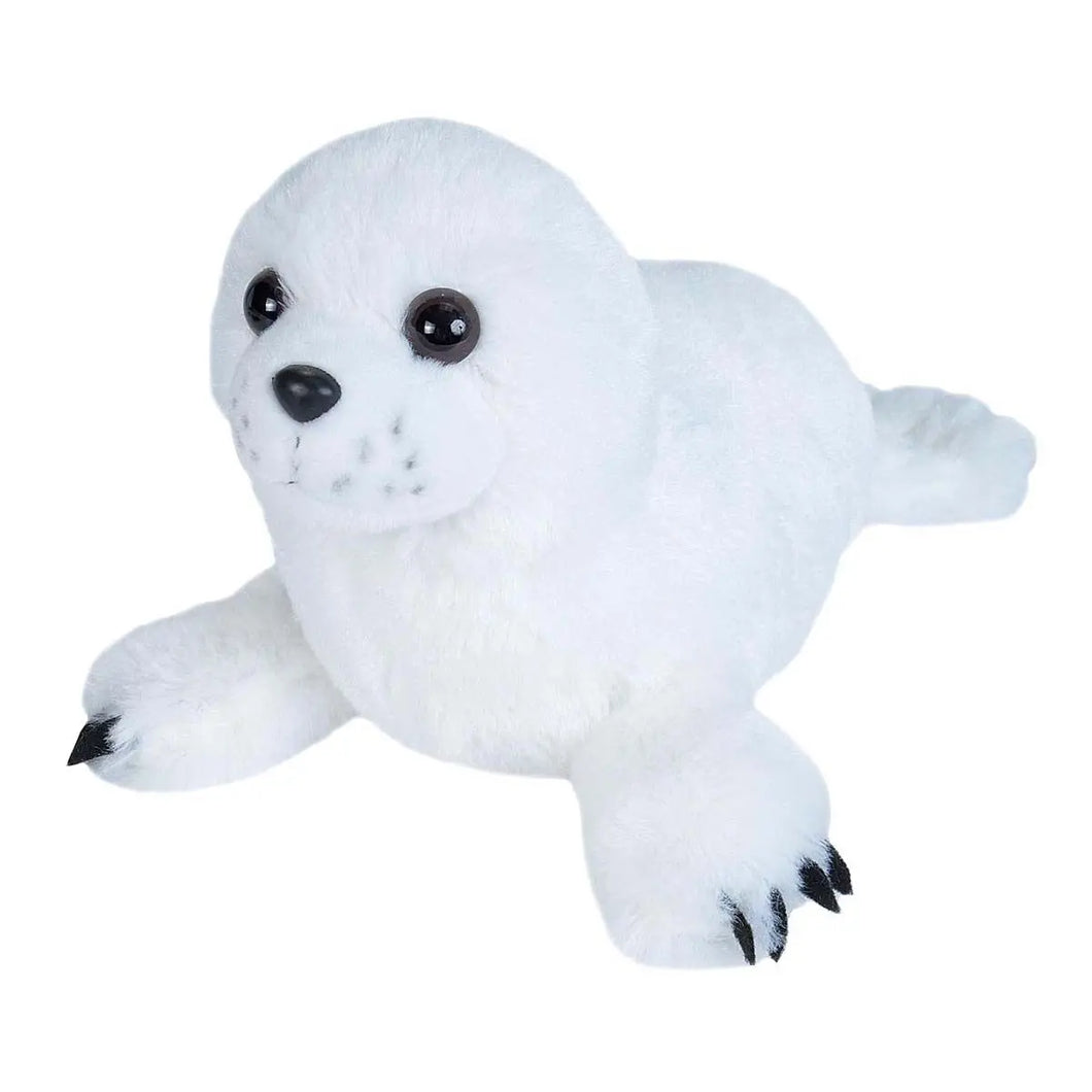 Plush white toy seal