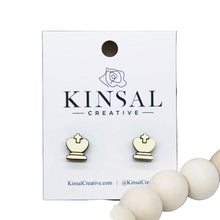 Load image into Gallery viewer, Chess Pieces Wood Stud Earrings
