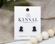 Load image into Gallery viewer, Chess Pieces Wood Stud Earrings
