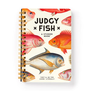 Judgy Fish Sticker Book featuring vintage-inspired illustrations with humorous comments, ideal for adults who love quirky stickers.