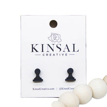 Load image into Gallery viewer, Chess Pieces Wood Stud Earrings
