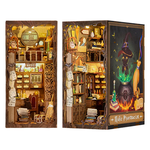 image of completed book nook 