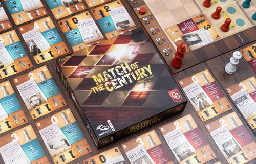 image of the front of game box with cards around
