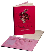 Load image into Gallery viewer, image of the wonderland passport front and inside cover

