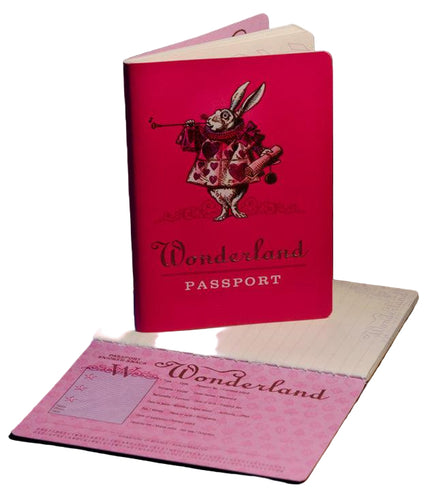 image of the wonderland passport front and inside cover
