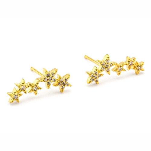 image of gold 5star earring studs