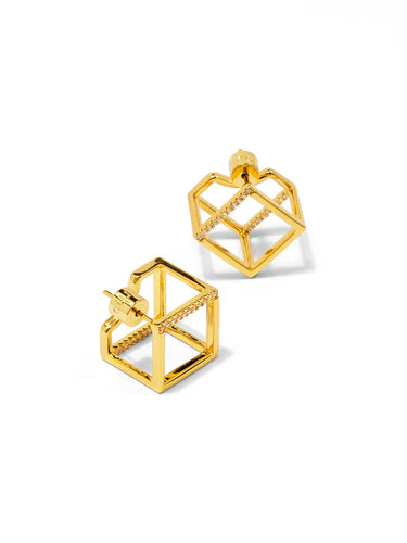 image of two dimensional square earrings
