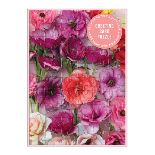 image of flower puzzle greeting card