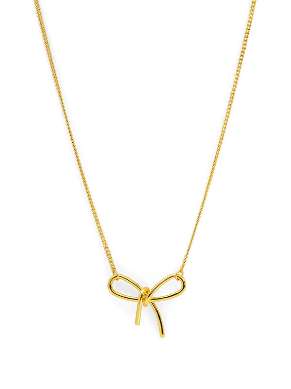 Slim Bow Pendant Necklace