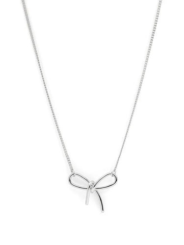 image of slim bow pendant necklace

