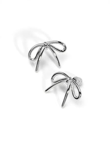 image of small silver bow studs
