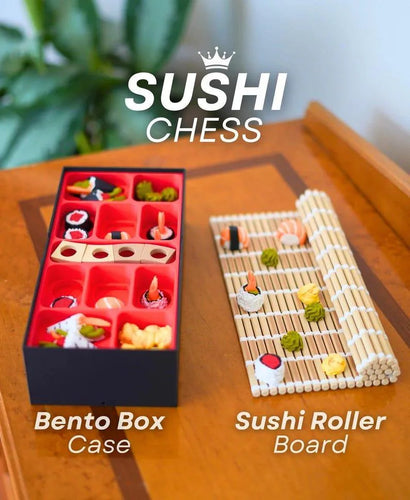 image of sushi chess with bento box case