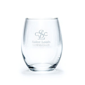Saint Louis Chess Club Stemless Wine Glass