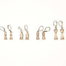 Load image into Gallery viewer, Brass Chess Hook Earrings
