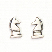 Load image into Gallery viewer, Silver Chess Post Earrings
