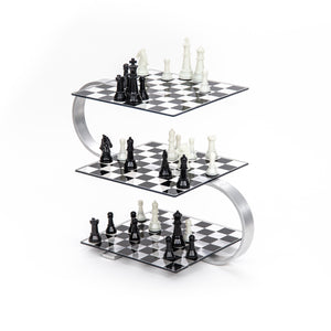 Strato Chess 3D game set, showcasing its unique multi-level design, where players strategize across three dimensions for a challenging twist on traditional chess.