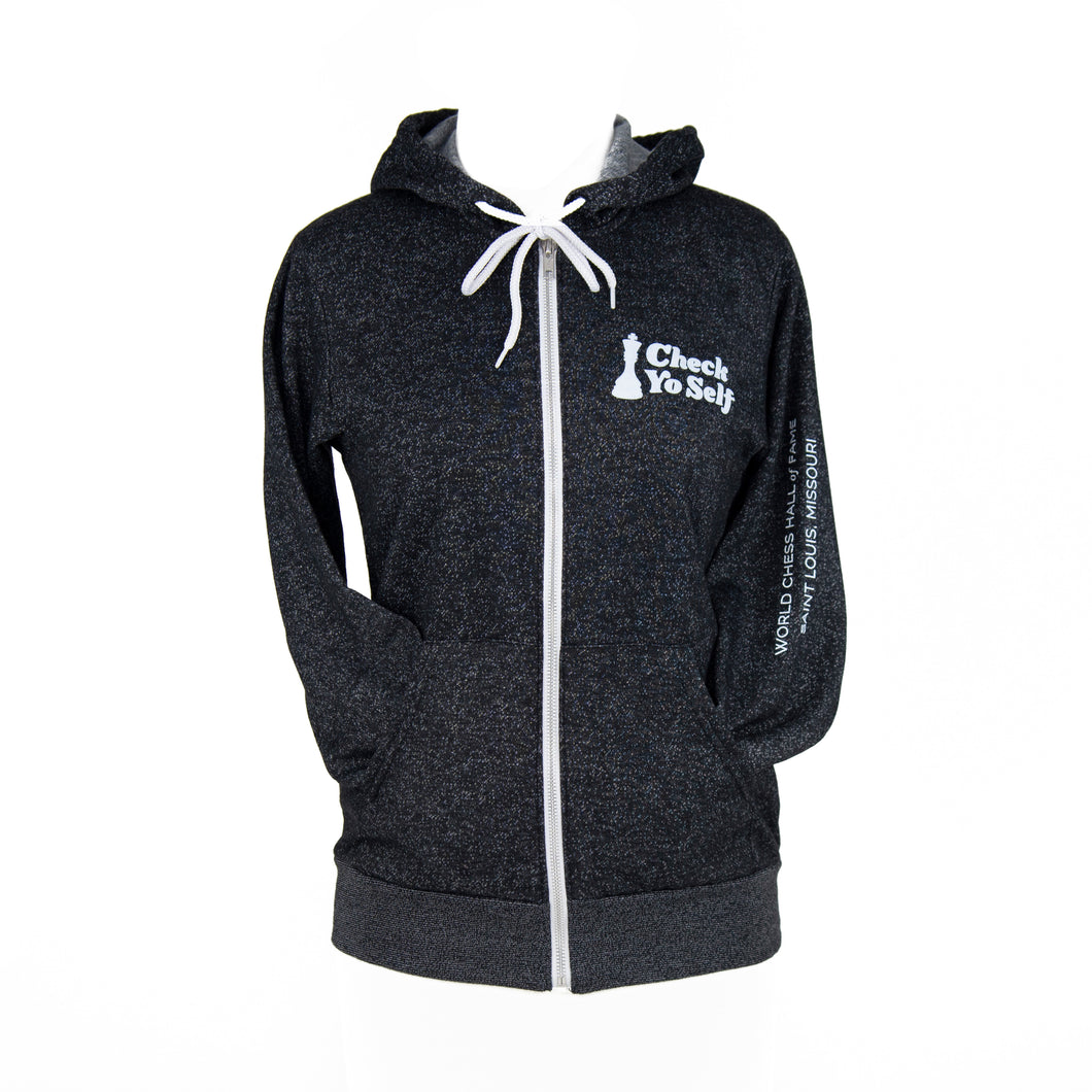 Check Yo Self 2.0 Zip Hoodie - Digital Black